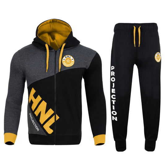 MEN HNL BLACK/MUSTARD DADDY STYLE TRACKSUIT