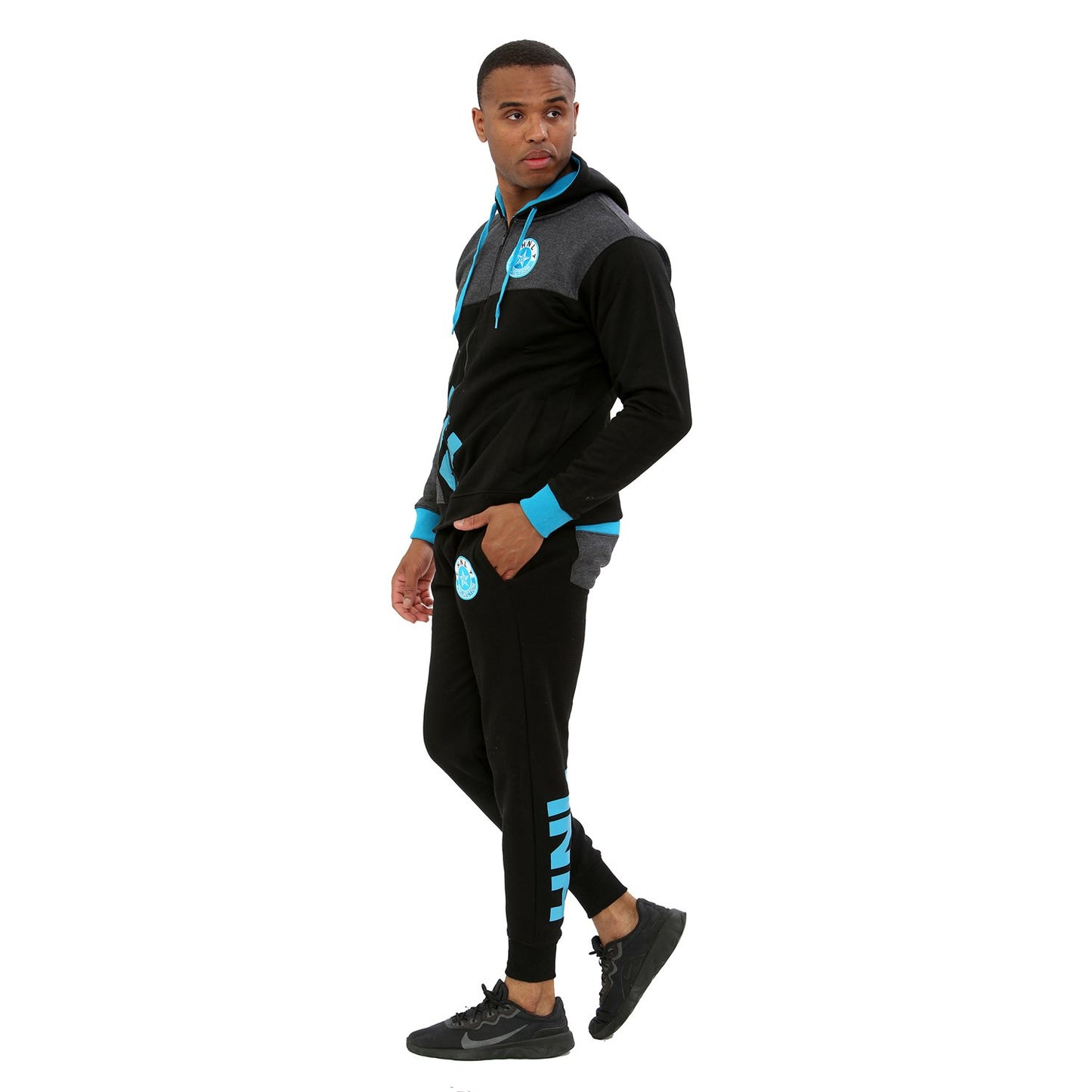 MEN HNL BLACK/TURQUOISE DADDY STYLE TRACKSUIT