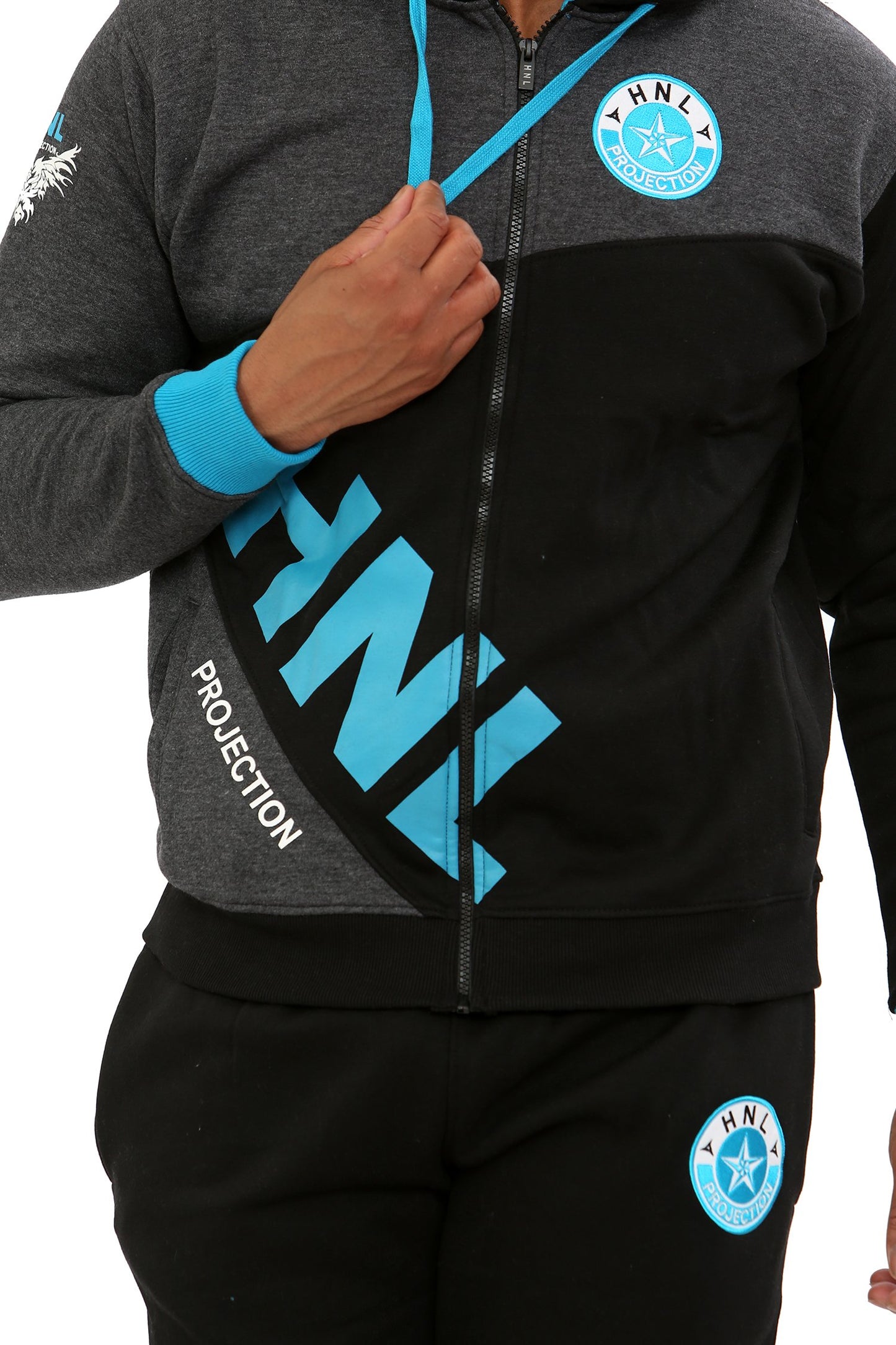 MEN HNL BLACK/TURQUOISE DADDY STYLE TRACKSUIT