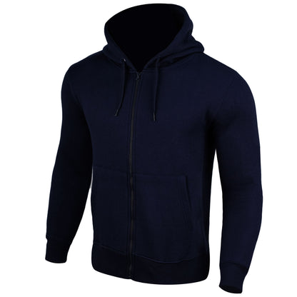 MEN HNL PLAIN NAVY ZIPPER HOODIE