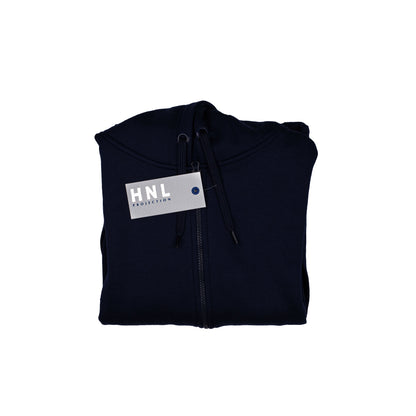 MEN HNL PLAIN NAVY ZIPPER HOODIE