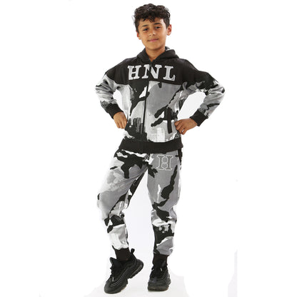 KIDS HNL CHARCOAL CAMOUFLAGE TRACKSUIT