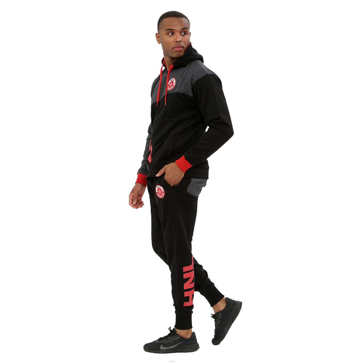 MEN HNL BLACK/RED DADDY STYLE TRACKSUIT