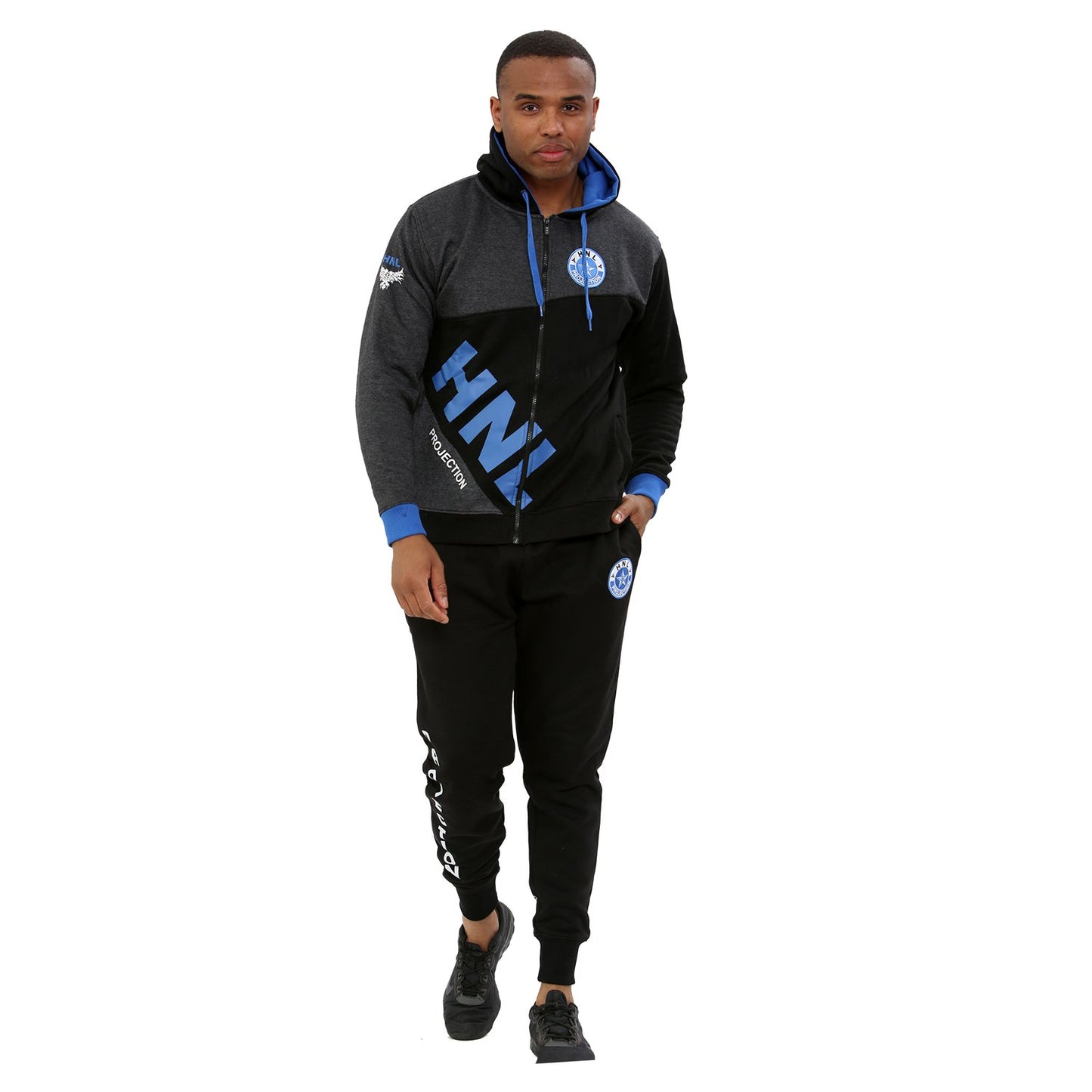 MEN HNL BLACK/ROYAL BLUE DADDY STYLE TRACKSUIT